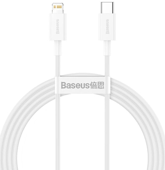 Adat- és töltőkábel USB-C - Lightning Baseus Superior sorozat, 20W, 1,5m, fehér CATLYS-B02