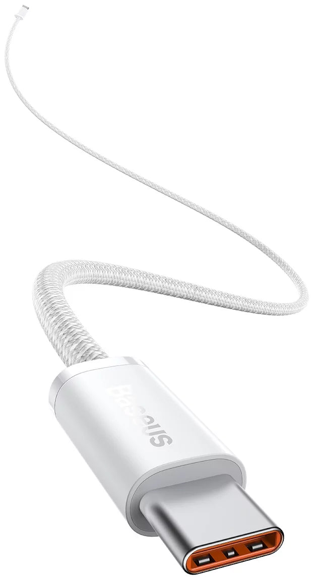 USB-C adat- és töltőkábel - USB-C Baseus Dynamic sorozat, 100W, 1m, fehér CALD000202