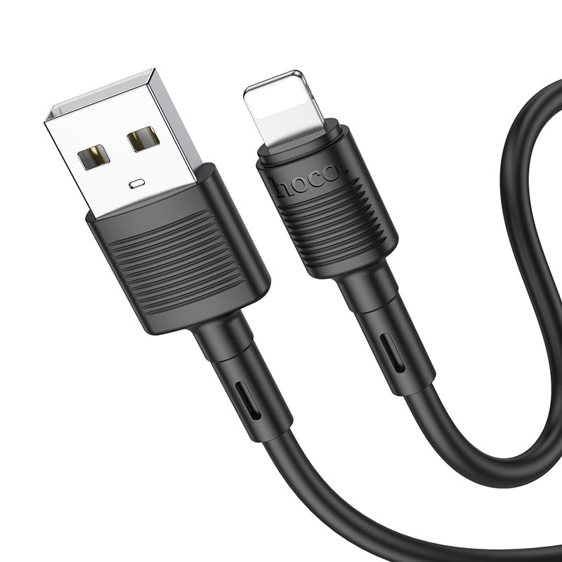 USB-A - Lightning HOCO X83 Victory adat- és töltőkábel, 18W, 1m, Fekete