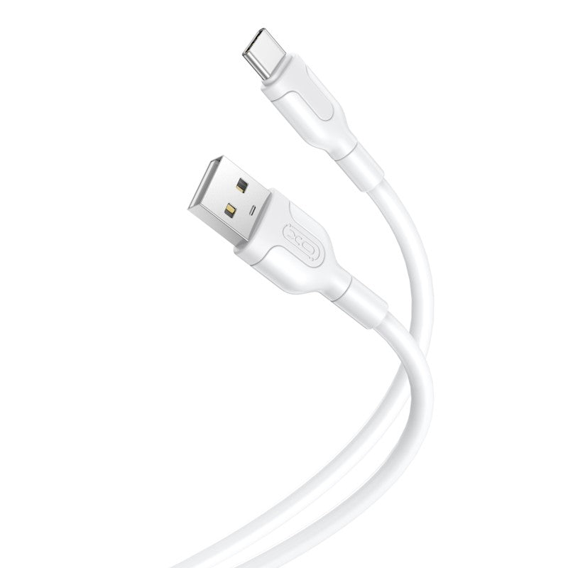 USB-A - USB-C adat- és töltőkábel XO Design NB212, 18W, 1m, Fehér