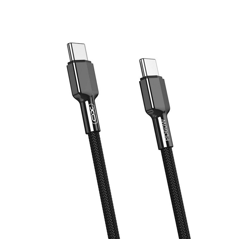 USB-C - USB-C adat- és töltőkábel XO Design NB183B, 60W, 1m, Fekete