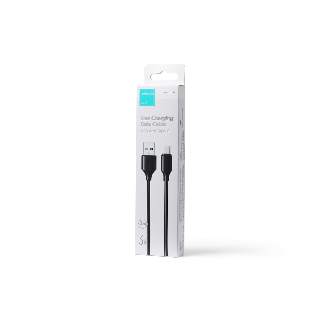 USB-A - USB-C adat- és töltőkábel Joyroom S-A9, 20W, 2m, Fekete