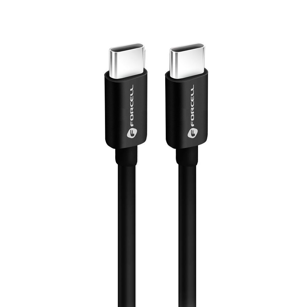USB-C adat- és töltőkábel - USB-C Forcell F-Energy C338, 60W, 0,25m, fekete