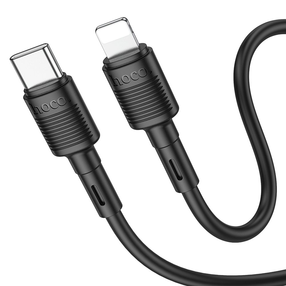 HOCO X83 Victory USB-C - Lightning adat- és töltőkábel, 20W, 1m, Fekete