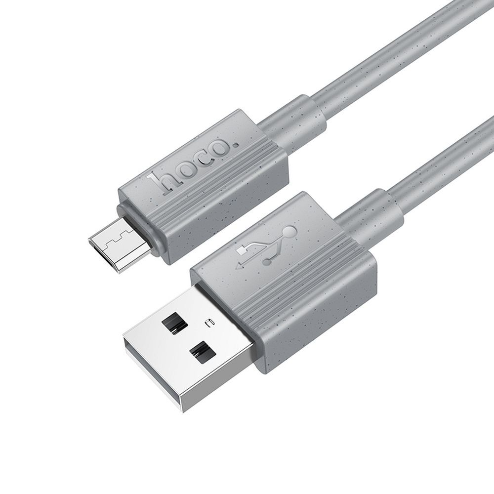 USB-A - microUSB HOCO X107 adat- és töltőkábel, 18W, 1m, Szürke