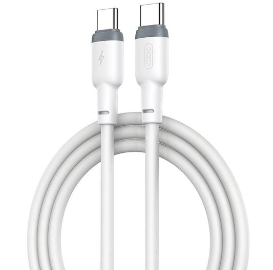 USB-C adat- és töltőkábel - USB-C XO Design NB208B, 60W, 1m, fehér