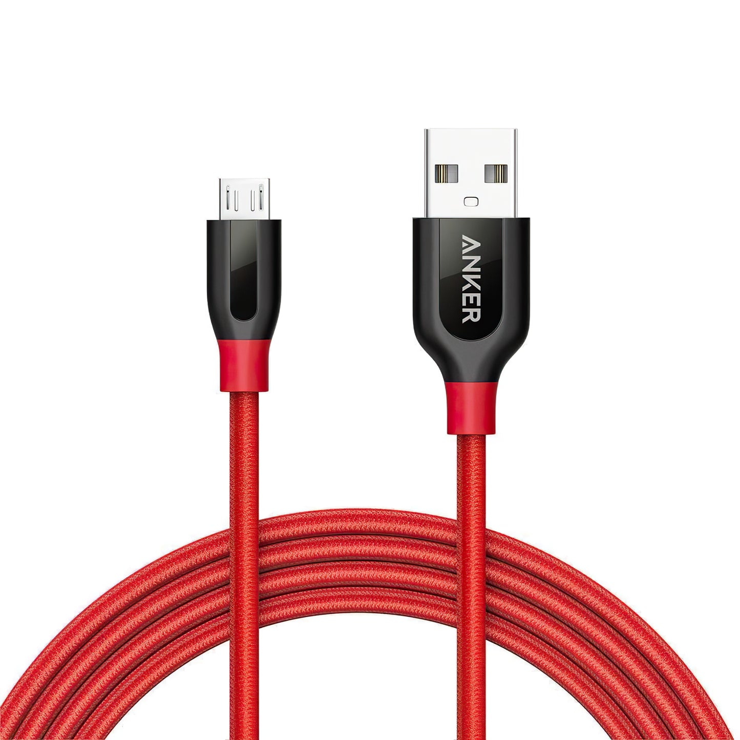 USB-A - microUSB adat- és töltőkábel Anker PowerLine+, 18W, 1.8m, Piros A8143091