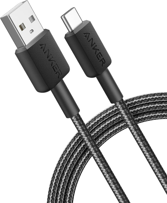 USB-A-ból USB-C-be Anker 322 adat- és töltőkábel, 18W, 1,8m, fekete A81H6G11