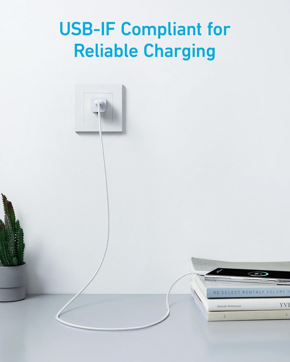 USB-A - USB-C Anker 322 adat- és töltőkábel, 18W, 0.9m, Fehér A81H5G21