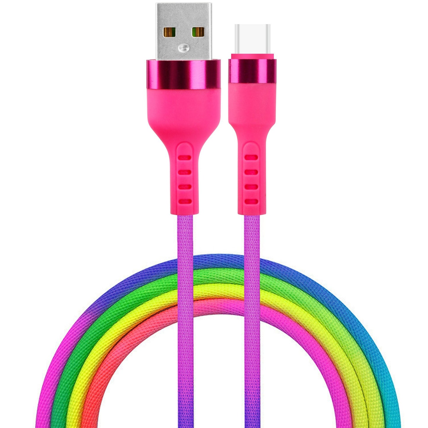 USB-A - USB-C Setty adat- és töltőkábel, 18W, 1.2m, Többszínű