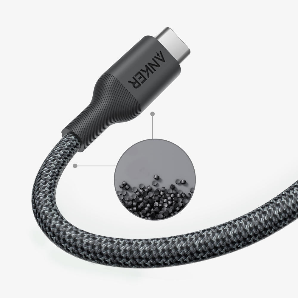 USB-C - USB-C Anker 544 adat- és töltőkábel, 140W, 1.8m, Fekete A80F6H11