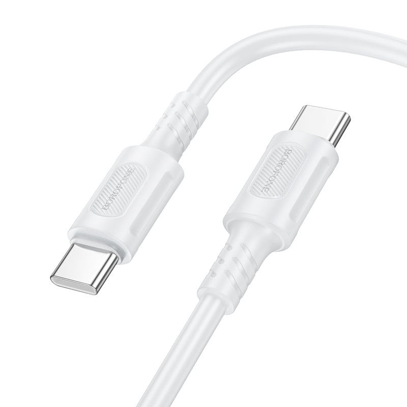 USB-C adat- és töltőkábel - USB-C Borofone BX111 Feliz, 60W, 1m, fehér