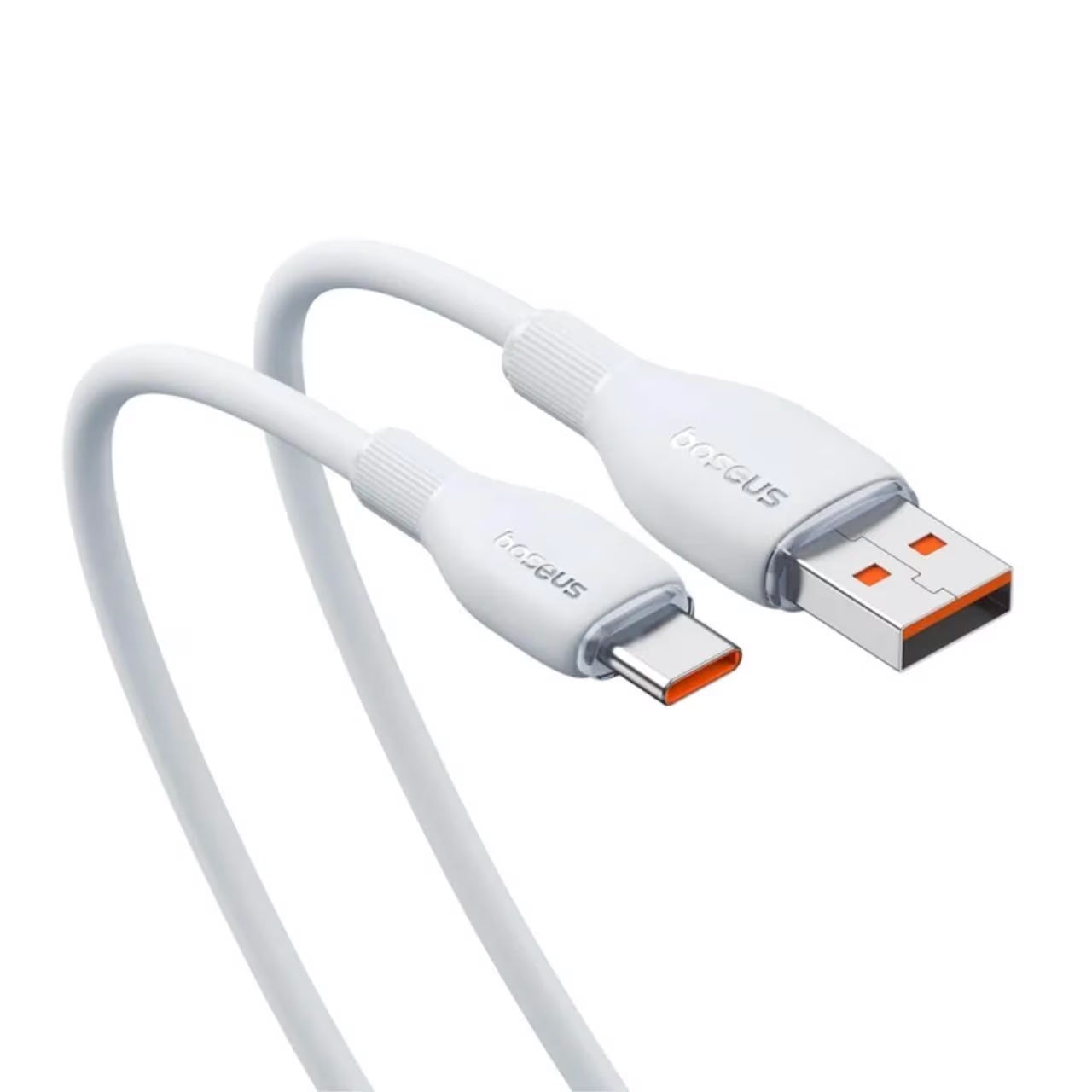 USB-A - USB-C Baseus Pudding adat- és töltőkábel, 100W, 1.2m, Fehér