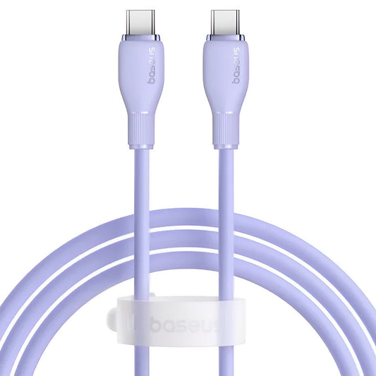 USB-C - USB-C Baseus Pudding adat- és töltőkábel, 100W, 1.2m, Lila P10355702511-00
