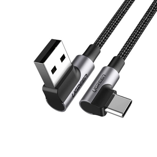 Adat- és töltőkábel USB-A - USB-C UGREEN US176 szögletes, 60W, 0,5m, Fekete