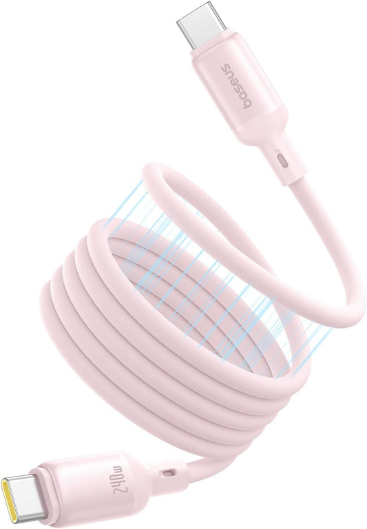 USB-C - USB-C Baseus PicoGo adat- és töltőkábel, 240W, 1m, Rózsaszín P10376800411-00