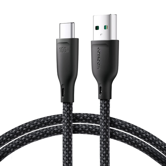 USB-A - USB-C Joyroom Multi-Color S-A34 adat- és töltőkábel, 100W, 1m, Fekete