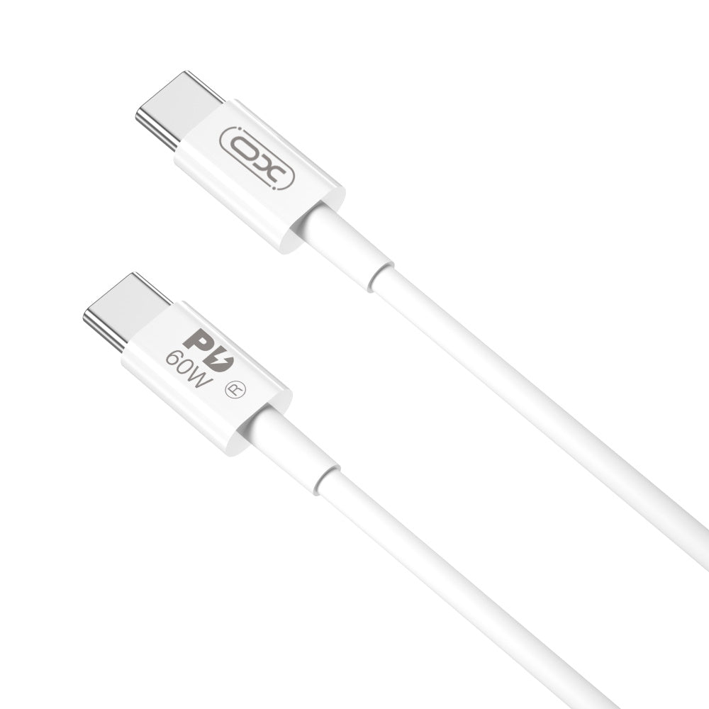 USB-C - USB-C adat- és töltőkábel XO Design NB-Q190A, 60W, 1m, Fehér