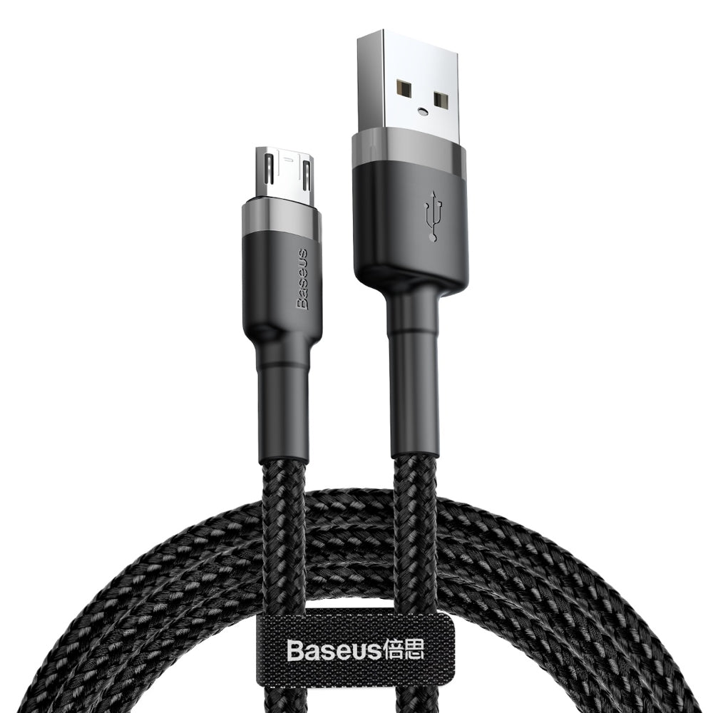 USB-A - microUSB Baseus Cafule adat- és töltőkábel, 18W, 2m, Szürke CAMKLF-CG1