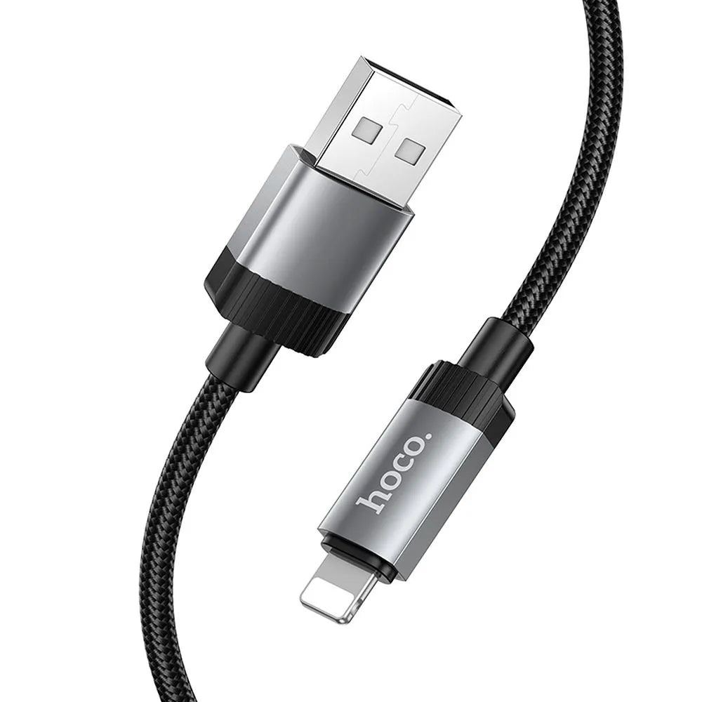 USB-A - Lightning HOCO X117 adat- és töltőkábel, 18W, 1m, Fekete