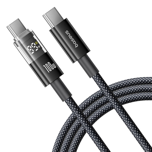USB-C - USB-C Baseus Display 2 adat- és töltőkábel, 100W, 1m, Fekete P10382702121-00