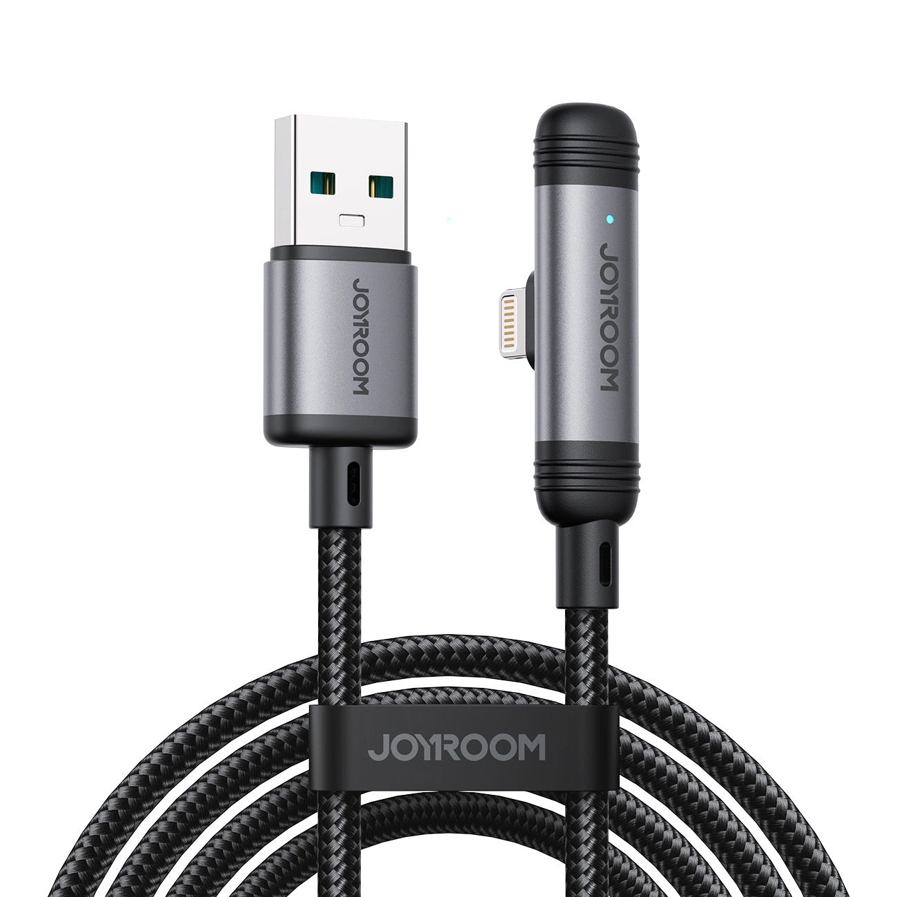 USB-A - USB-C Joyroom S-A56 EnjoyX Angled adat- és töltőkábel, 20W, 1.2m, Fekete