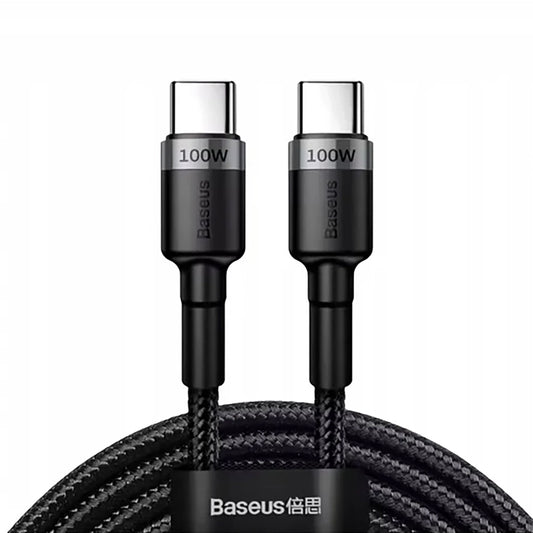 USB-C - USB-C Baseus Cafule adat- és töltőkábel, 100W, 2m, Szürke CATKLF-BLG1
