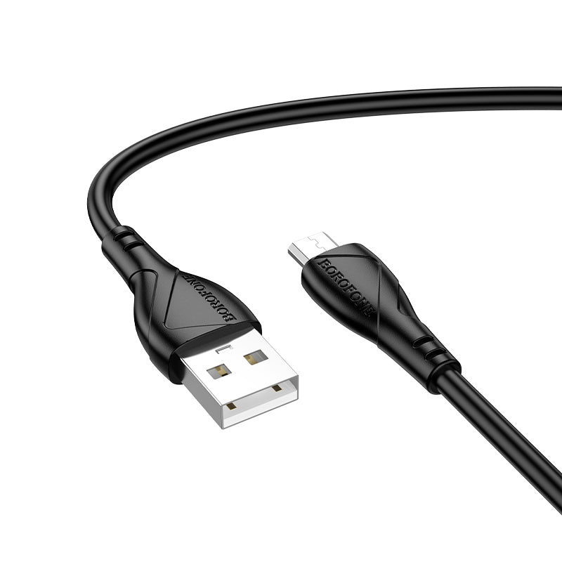 USB-A - microUSB Borofone BX121 Energy adat- és töltőkábel, 18W, 1m, Fekete