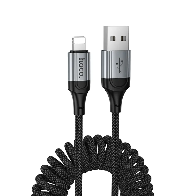 USB-A - Lightning HOCO X121 adat- és töltőkábel, 27W, 1.5m, Fekete