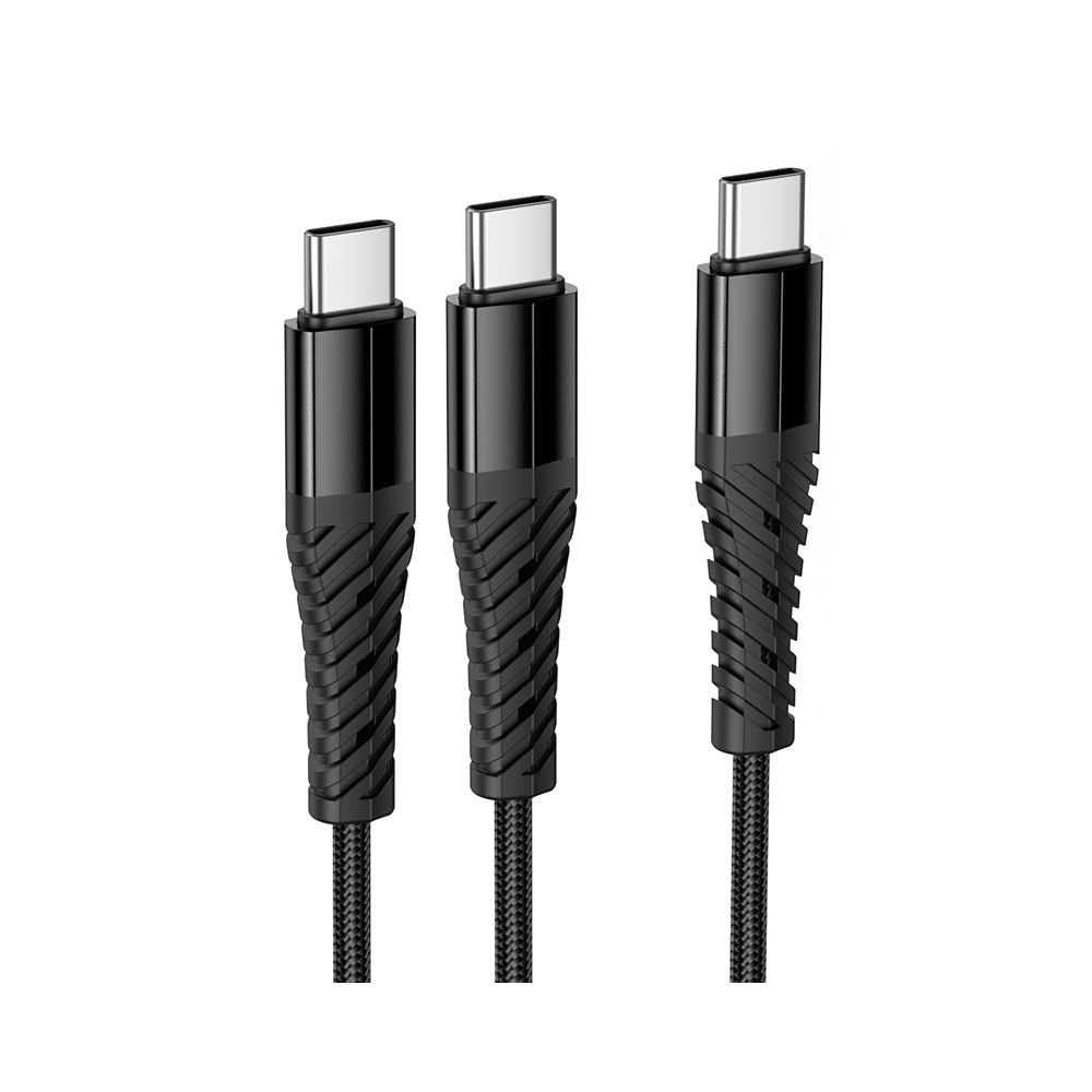 USB-C töltőkábel - 2 x USB-C HOCO X123, 10W, 1m, Fekete