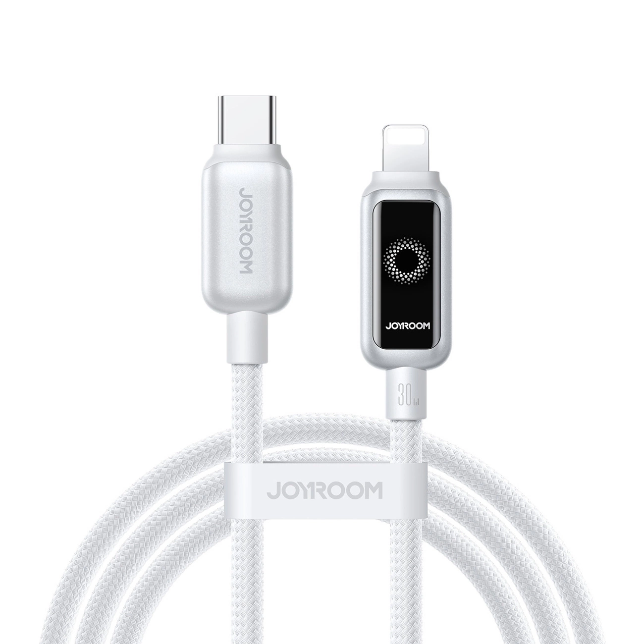 USB-C - Lightning Joyroom S-A55 StarFlight Display adat- és töltőkábel, 30W, 1.2m, Fehér