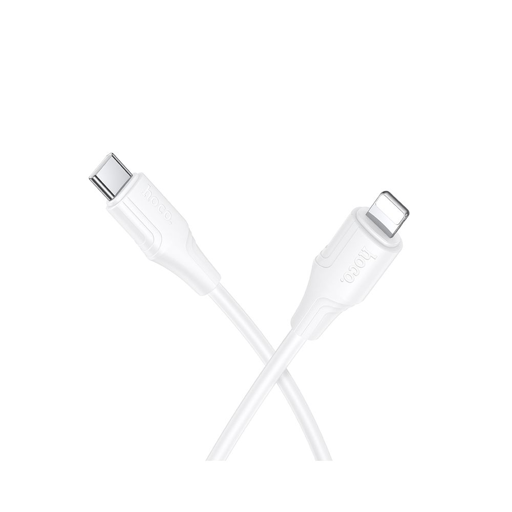 USB-C - Lightning HOCO X124 adat- és töltőkábel, 27W, 1m, Fehér