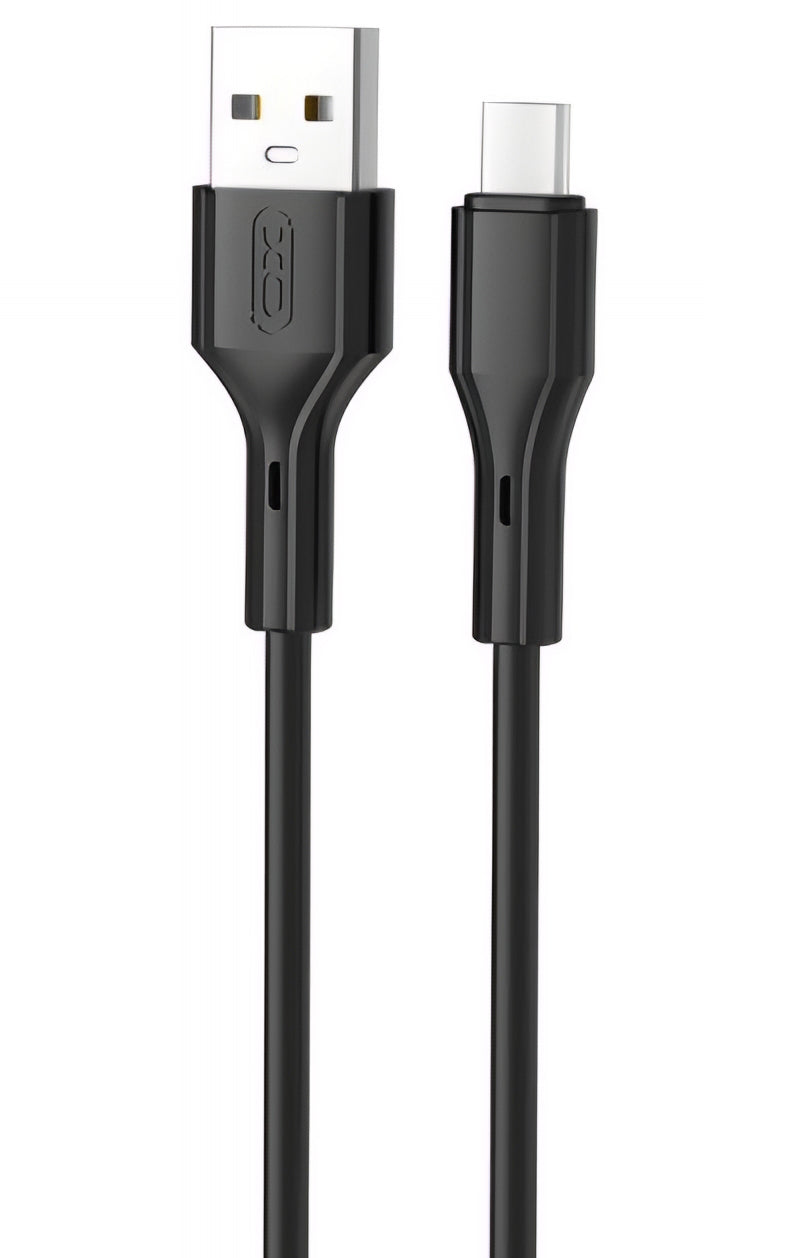 USB-A - USB-C adat- és töltőkábel XO Design NB230, 18W, 1m, Fekete