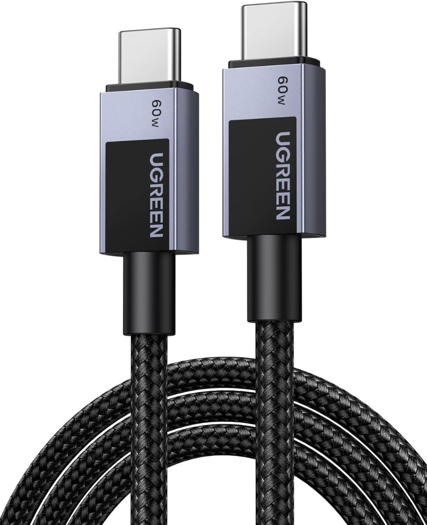 USB-C - USB-C UGREEN L524 adat- és töltőkábel, 60W, 2m, szürke