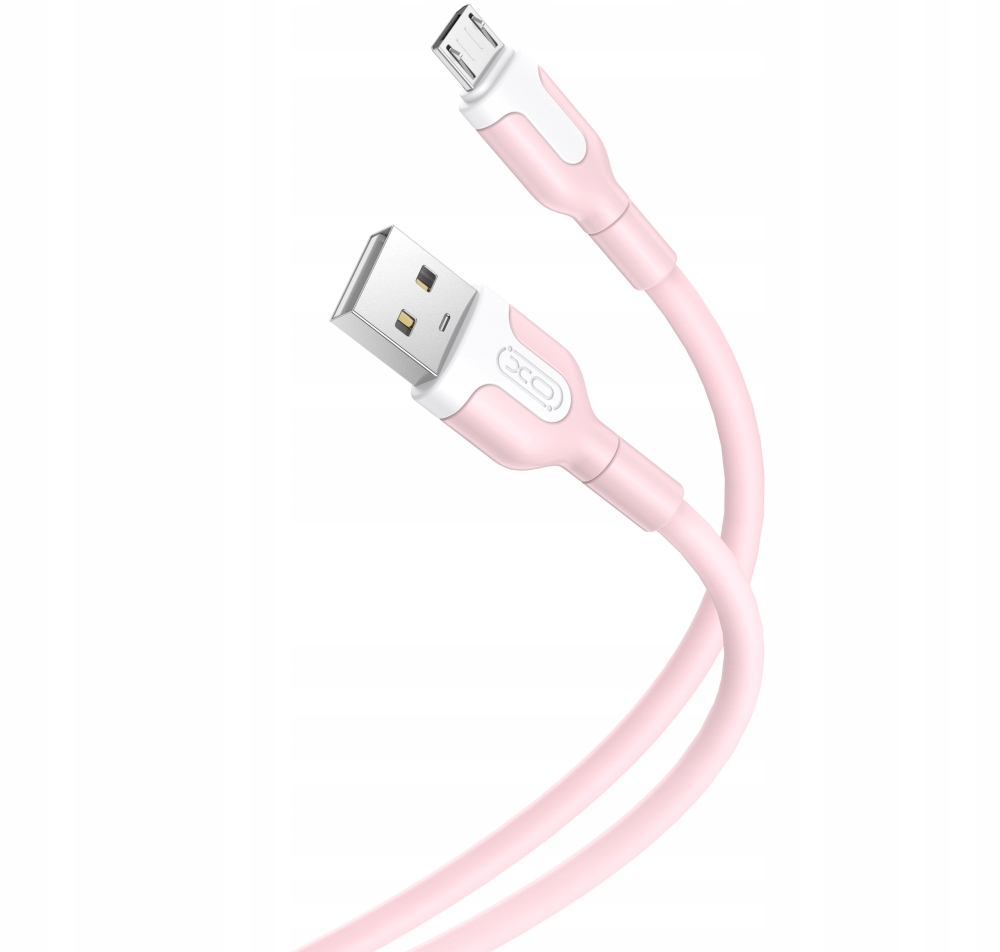 Adat- és Töltőkábel USB-A - microUSB XO Design NB212, 18W, 1m, Rózsaszín