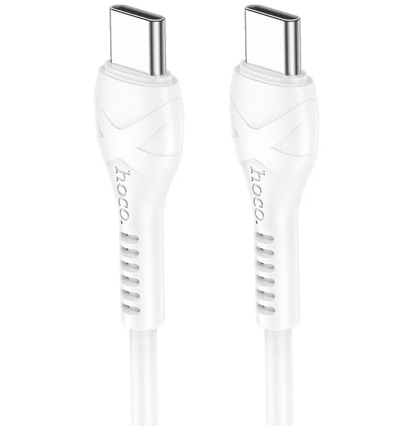 USB-C - USB-C HOCO X37 adat- és töltőkábel, 60W, 1m, Fehér