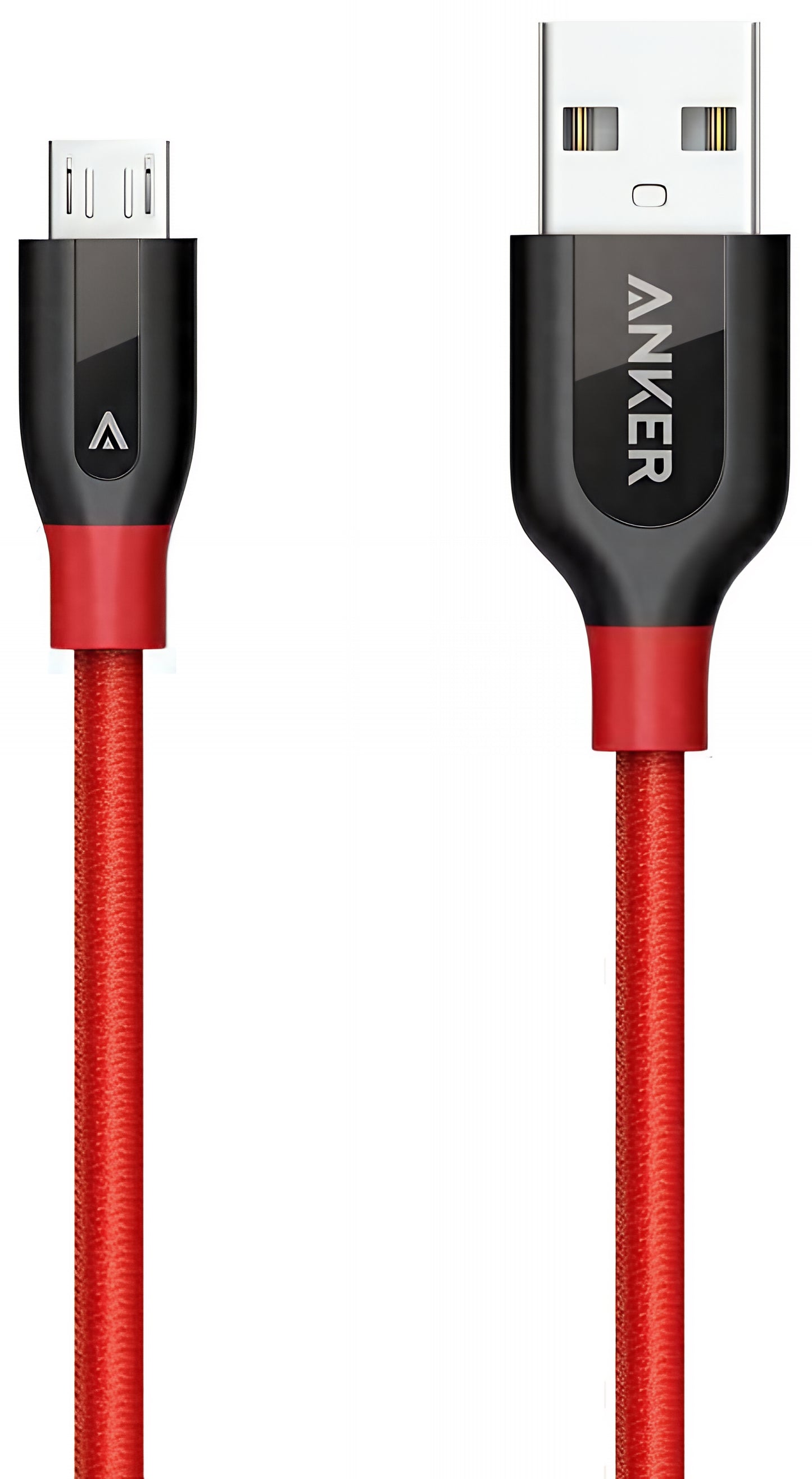 USB-A - microUSB adatkábel és töltőkábel Anker PowerLine+, 18W, 0.91m, Piros A8142G91