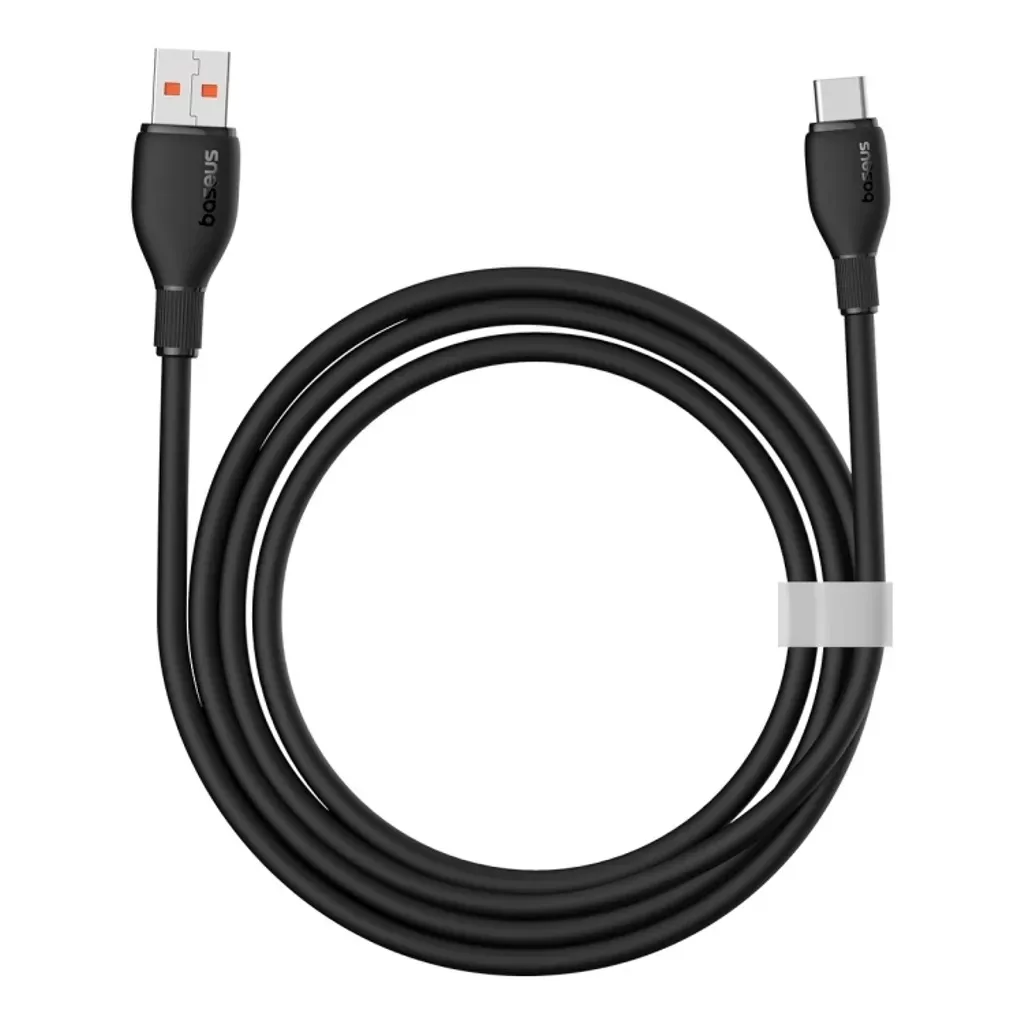 USB-A - USB-C Baseus Pudding adat- és töltőkábel, 100W, 1.2m, Fekete P10355703111-00