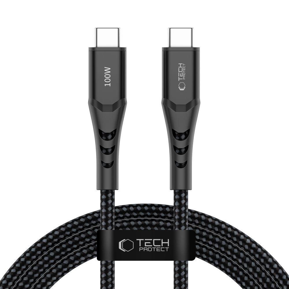 USB-C adat- és töltőkábel - USB-C Tech-Protect UB11T Ultraboost, 100W, 2m, fekete