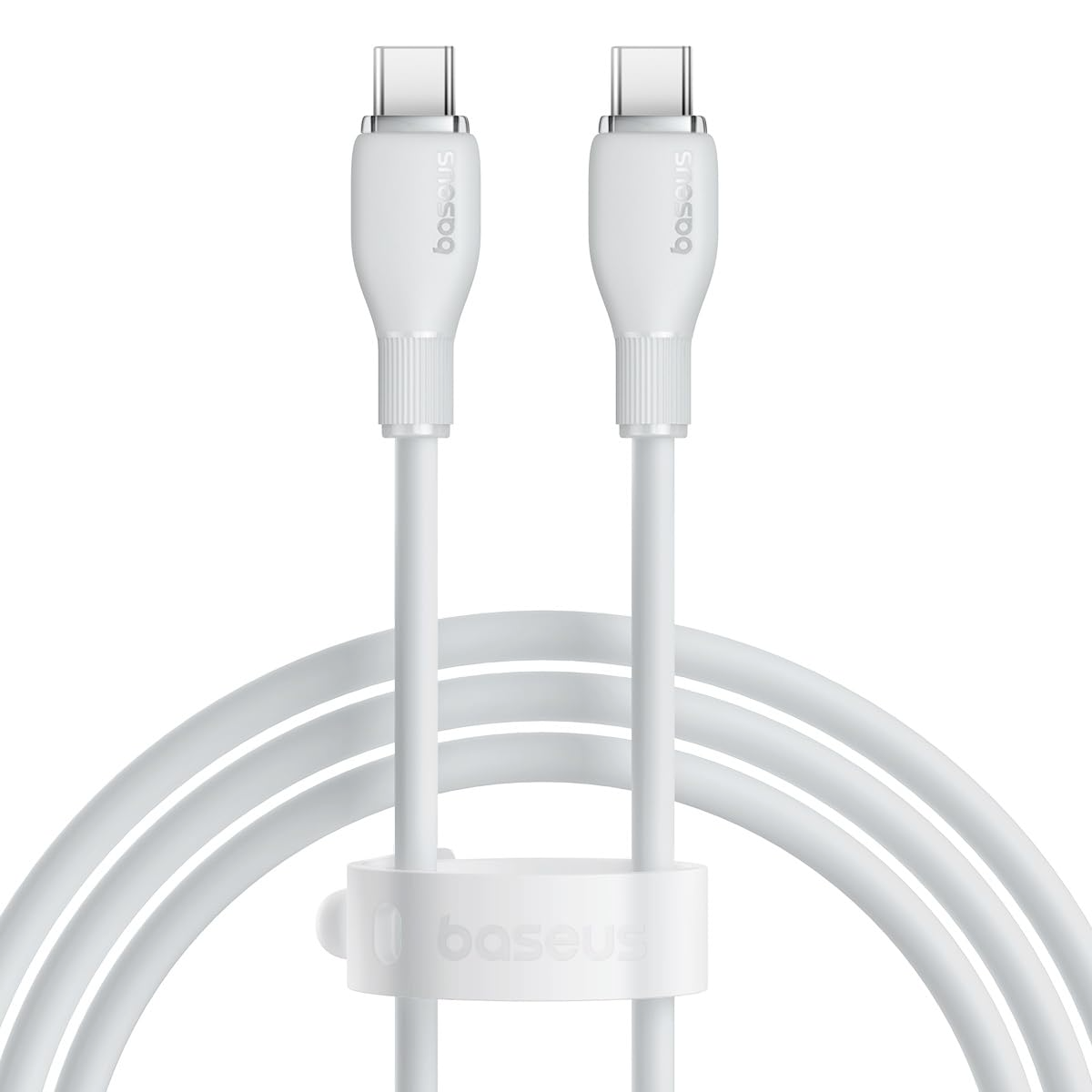 USB-C - USB-C Baseus Pudding adat- és töltőkábel, 100W, 1.2m, Fehér P10355702221-00