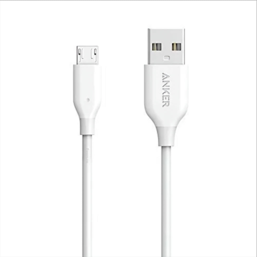 Adat- és Töltőkábel USB-A - microUSB Anker PowerLine, 18W, 1m, Fehér A8132H21