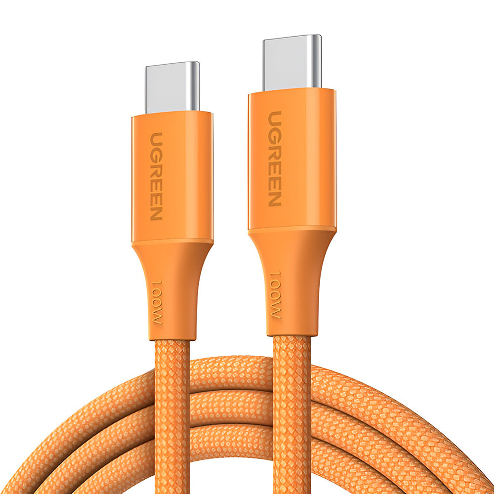 USB-C adat- és töltőkábel - USB-C UGREEN L502, 100W, 1m, Narancssárga