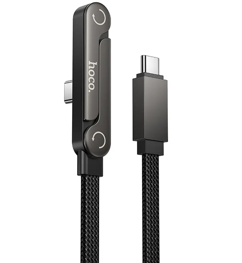 USB-C adat- és töltőkábel - USB-C HOCO U150 Exquisite, 60W, 1,2m, fekete