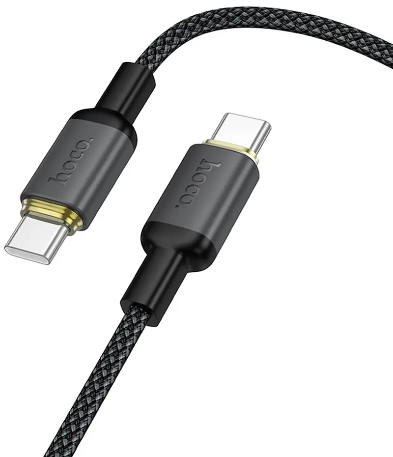 Adat- és töltőkábel USB-C - USB-C HOCO X128 Benefit, 60W, 1m, Fekete