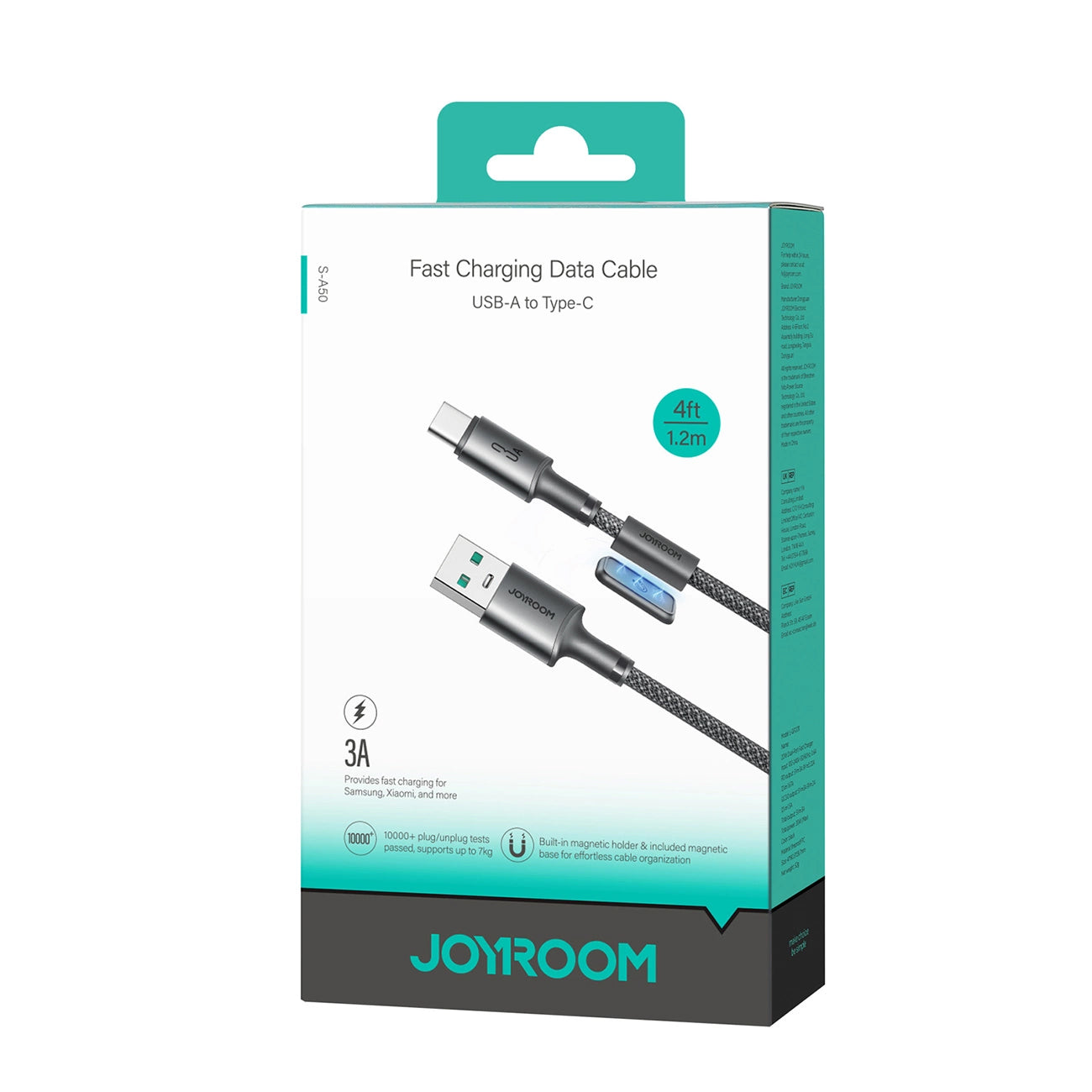 USB-A - USB-C adat- és töltőkábel Joyroom S-A50, 60W, 1.2m, Szürke