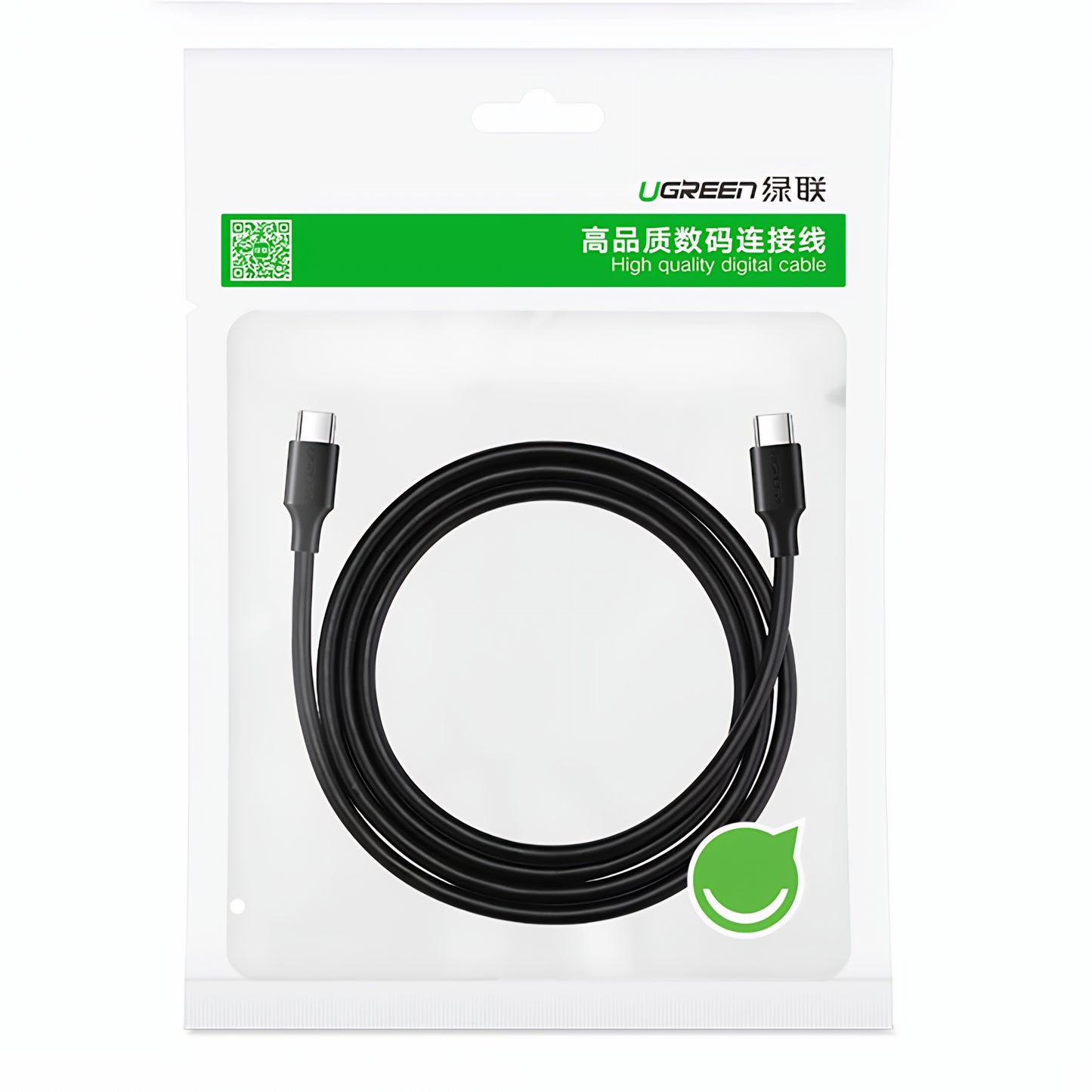 USB-C - USB-C adat- és töltőkábel UGREEN US286, 60W, 3m, Fekete