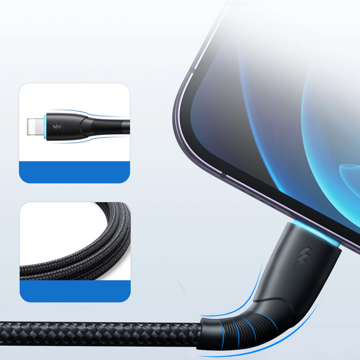 Joyroom S-A32 USB-A–Lightning adat- és töltőkábel, 18 W, 1 m, fekete