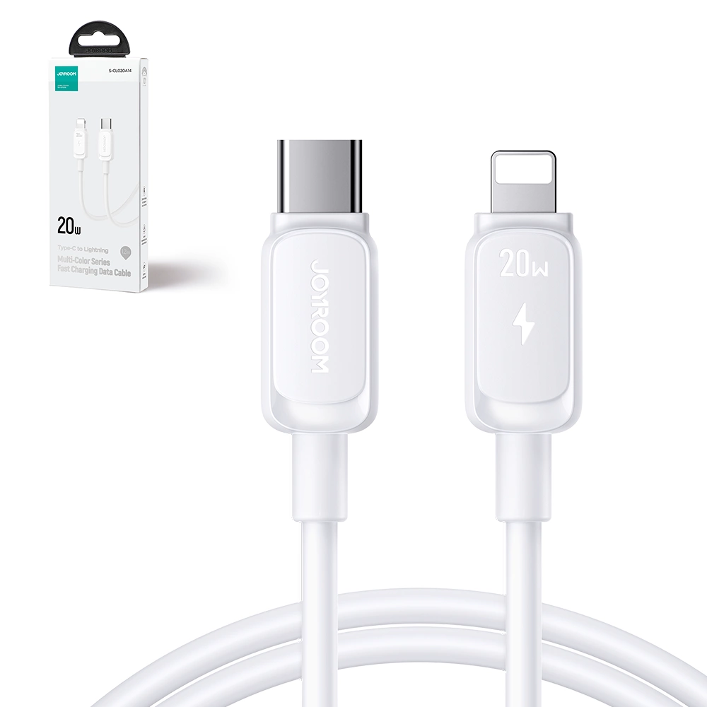 USB-C - Lightning Joyroom S-A14 adat- és töltőkábel, 30W, 1.2m, Fehér