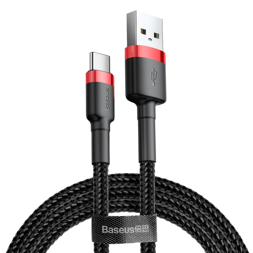 Adat- és töltőkábel USB-A - USB-C Baseus Cafule, 18W, 2m, fekete CATKLF-C91