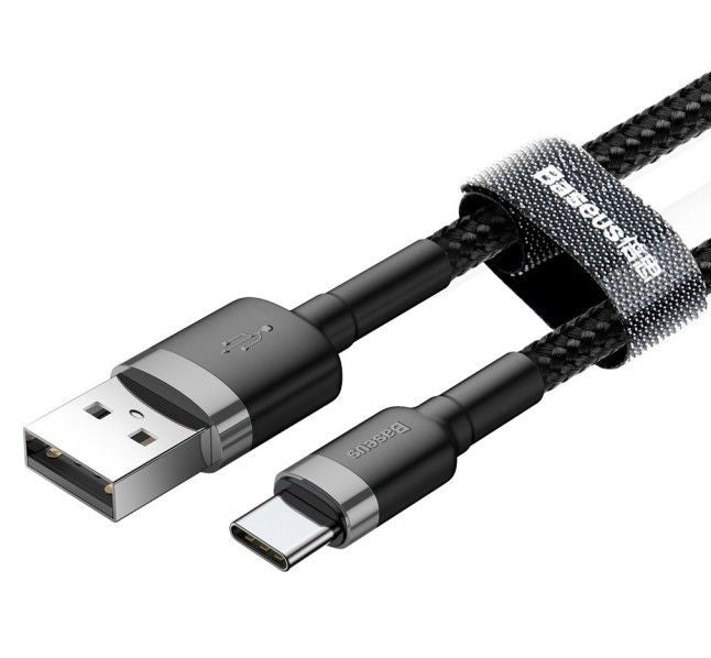 Adat- és töltőkábel USB-A - USB-C Baseus Cafule, 18W, 2m, szürke CATKLF-CG1